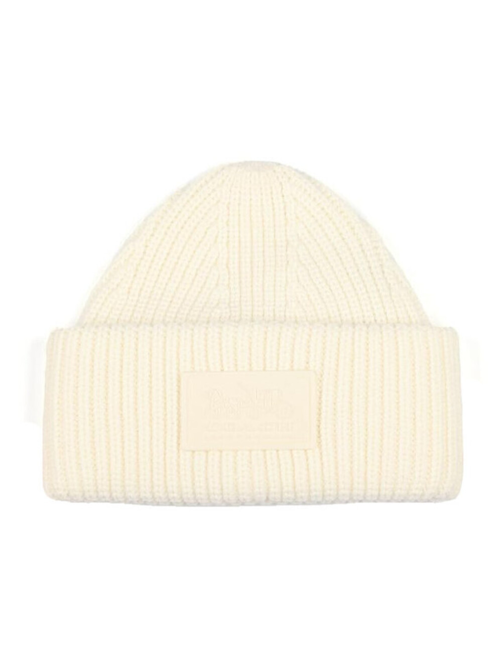 Coach women's ribbed knit Patch Beanie knit hat - One size - Chalk / Ivory